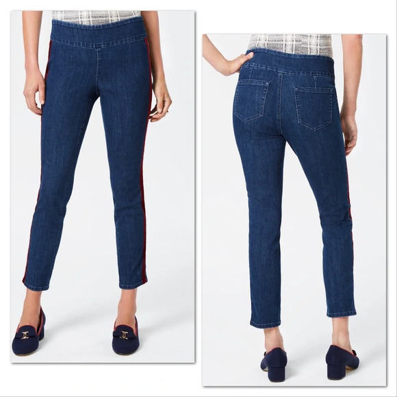 CHARTER CLUB NWT Velvet Trim PullOn Jeans - Picture 3 of 15